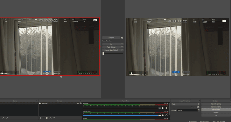 Transmisión en vivo de la cámara de cine Blackmagic